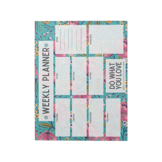 Floral Weekly Planner Notitieblok (Linkerzijde)