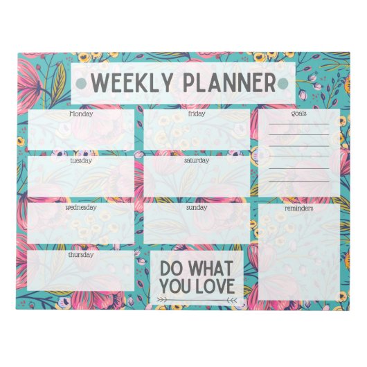Floral Weekly Planner Notitieblok (Voorkant)