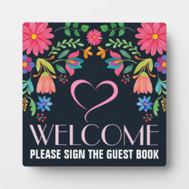 Floral Welcome Plaque Fotoplaat