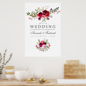 Floral Welkom bij de Waterverf van het hele huweli Poster (Keuken)