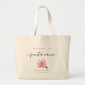 Floral Welkom bij Punta Cana Custom Destination Grote Tote Bag (Voorkant)