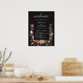 Floral welkome volgorde van evenementen bruiloft b poster (Keuken)