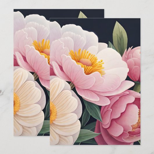 Floral wenskaart bedankkaart (Voorkant / Achterkant)