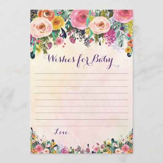 Floral wenst Baby advies Kaarten (Voorkant)