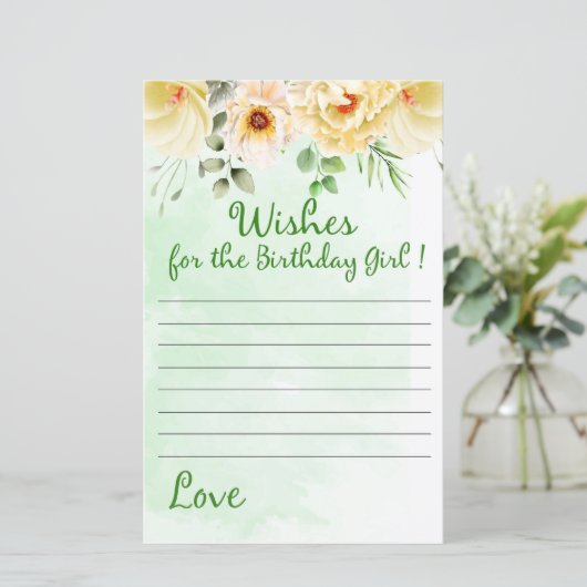 Floral wenst het verjaardagsmeisje (Staand voorkant)