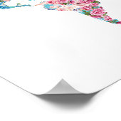 Floral-Wereldkaart Poster (Hoek)