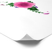 Floral-Wereldkaart Poster (Hoek)