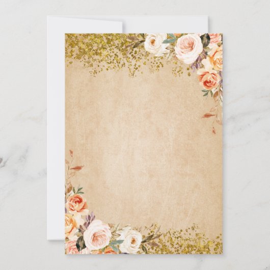 Floral Western Cowgirl Birthday Uitnodiging (Achterkant)