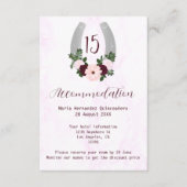 Floral Western Hoefijzer Quinceanera Accommodatie Informatiekaartje (Voorkant)