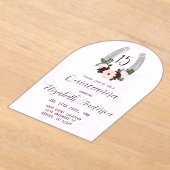 Floral Western Hoefijzer Quinceanera Acryl Uitnodigingen (Laagn)