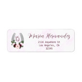 Floral Western Hoefijzer Quinceanera Adres Etiket (Voorkant)