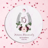 Floral Western Hoefijzer Quinceanera Bedankjes Labels