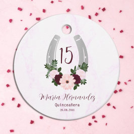 Floral Western Hoefijzer Quinceanera Bedankjes Labels