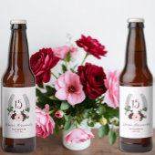 Floral Western Hoefijzer Quinceanera Bier Etiket