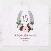 Floral Western Hoefijzer Quinceanera Bier Etiket (Enkel label)