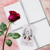 Floral Western Hoefijzer Quinceanera Cadeaulabel