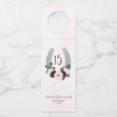 Floral Western Hoefijzer Quinceanera Flessenhanger (Voorkant)