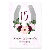 Floral Western Hoefijzer Quinceanera Kaart (Achterkant)