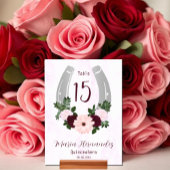 Floral Western Hoefijzer Quinceanera Kaart