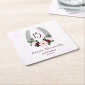 Floral Western Hoefijzer Quinceanera Kartonnen Onderzetters (Schuin)