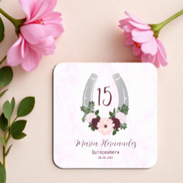 Floral Western Hoefijzer Quinceanera Kartonnen Onderzetters