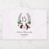 Floral Western Hoefijzer Quinceanera Likeurfles Etiket (Enkel label)