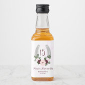 Floral Western Hoefijzer Quinceanera Likeurfles Etiket (Voorkant)