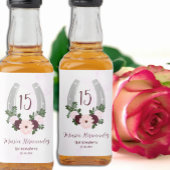Floral Western Hoefijzer Quinceanera Likeurfles Etiket