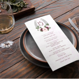 Floral Western Hoefijzer Quinceanera Menu