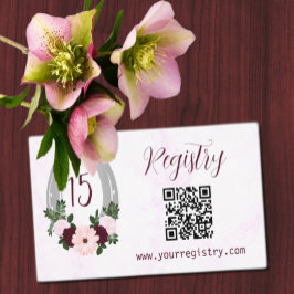 Floral Western Hoefijzer Quinceanera Registry Informatiekaartje