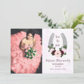 Floral Western Hoefijzer Quinceanera Save The Date (Staand voorkant)