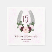 Floral Western Hoefijzer Quinceanera Servet (Voorkant)
