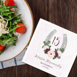 Floral Western Hoefijzer Quinceanera Servet