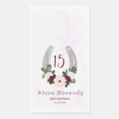 Floral Western Hoefijzer Quinceanera servetten (Voorkant)