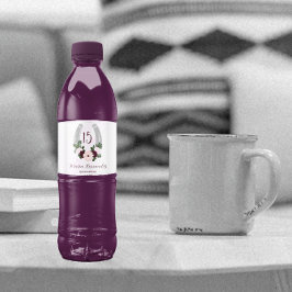 Floral Western Hoefijzer Quinceanera Waterfles Etiket