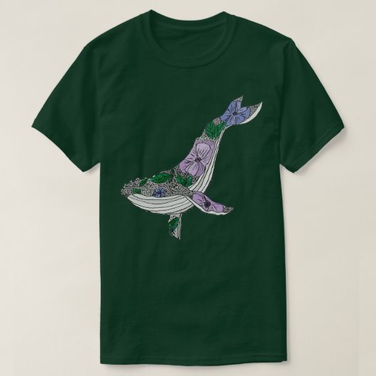 Floral Whale 4 T-shirt (Design voorkant)