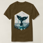 Floral Whale Tail T-shirt (Design voorkant)