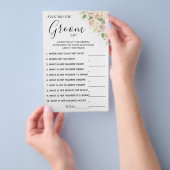 Floral What groom say Vrijgezellenfeest game card Flyer (Hand)