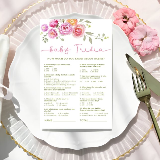 Floral Whats in uw portemonnee Baby shower spel (Creator heeft geüpload)