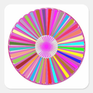 FLORAL Wheel Chakra Kleurrijke Decoraties Vierkante Sticker