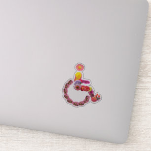 Floral Wheelstoel Decal Sticker