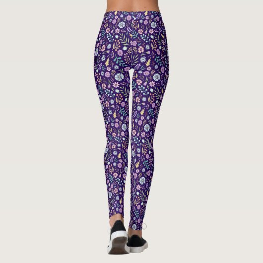 Floral Whimsical Boho Pattern Leggings (Achterkant)
