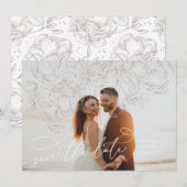 Floral Whimsical Boho Save the Date Photo Card (Voorkant / Achterkant)