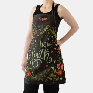 Floral Whimsical Custom Faith Inspirivity Schort