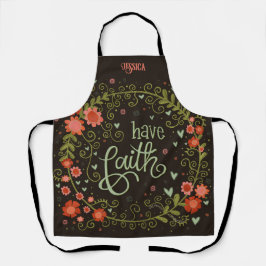 Floral Whimsical Custom Faith Inspirivity Schort