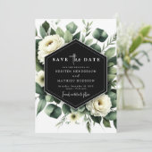Floral Whimsical Eucalyptus Digital Wedding Save The Date (Staand voorkant)