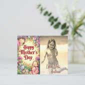 *~* Floral Whimsical Moederdag Foto AP72 Feestdagenkaart (Staand voorkant)