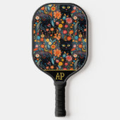 *~* Floral Whimsical Quirky Cat AP68 FOTO 1 Pickleball Paddle (Voorkant)