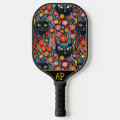 *~* Floral Whimsical Quirky Cat AP68 FOTO 4 Pickleball Paddle (Voorkant)