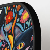 *~* Floral Whimsical Quirky Cat AP68 FOTO 4 Pickleball Paddle (Links Detail)